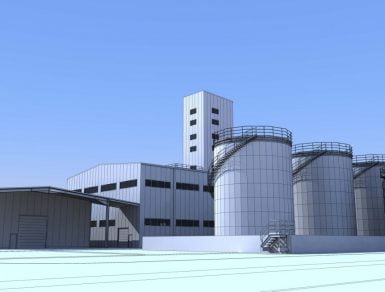 3D modeling structural design oil refinery silo