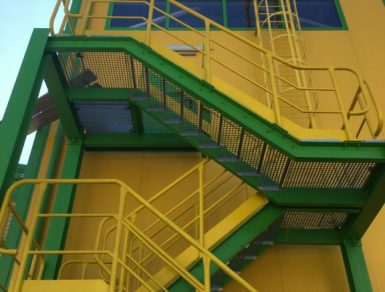 stairs steel structure oil refinery building