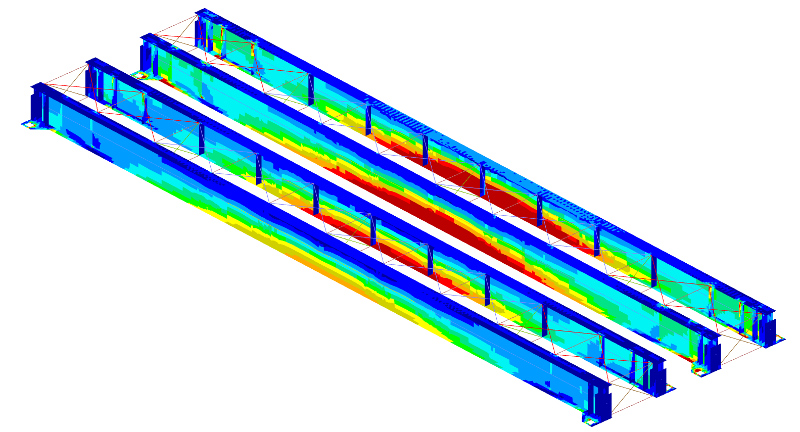 colorful model of force distribution on construction